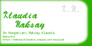 klaudia maksay business card